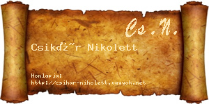Csikár Nikolett névjegykártya